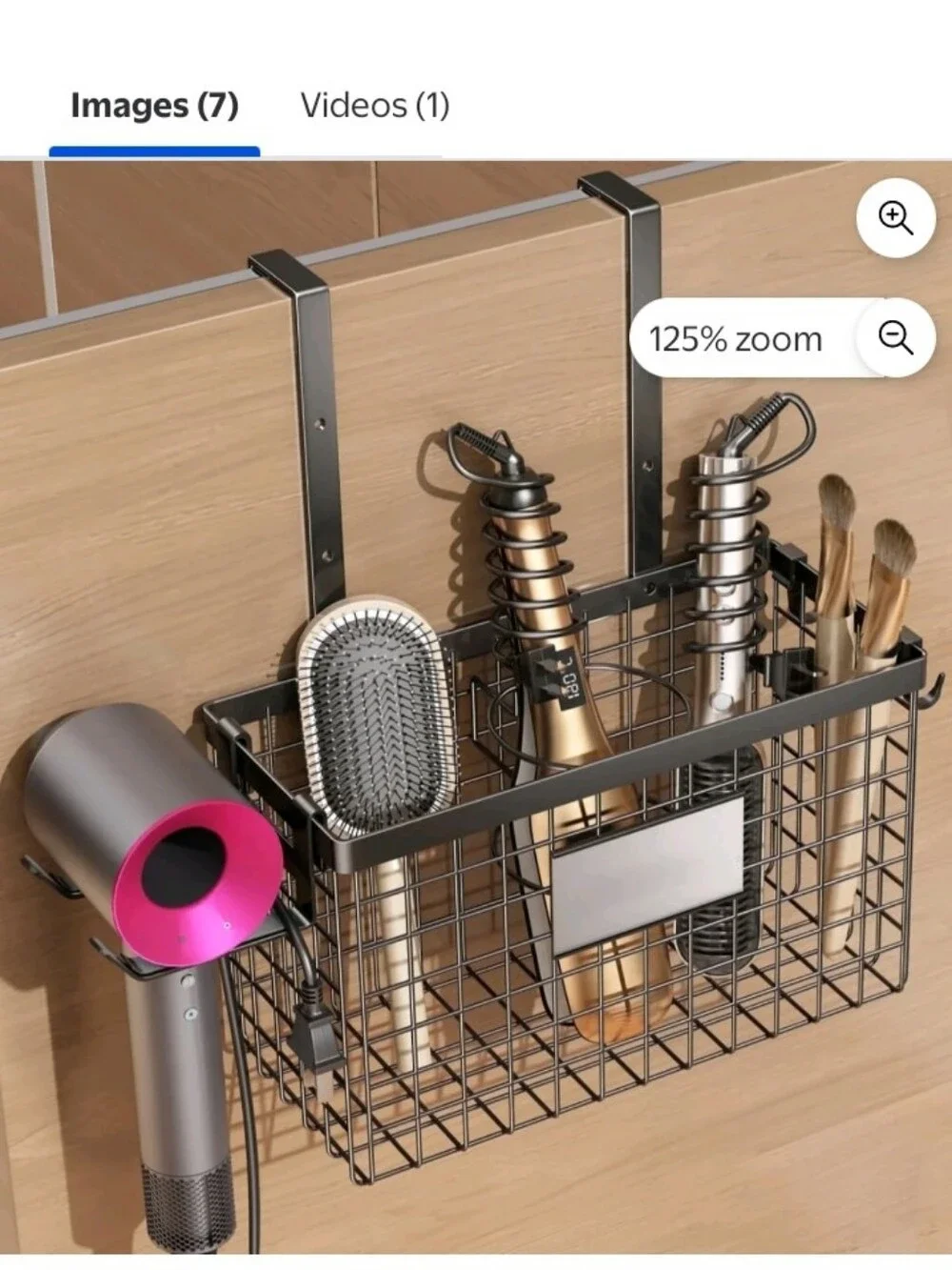 Black Over-the-Door Wire Storage Basket - Multi-Purpose Organizer